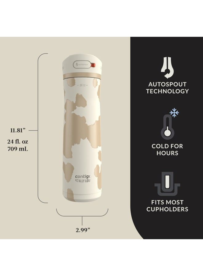 Contigo x Ally Love Jackson Chill 2.0, Stainless Steel, Spill Proof Water Bottle with AutoPop Lid, BPA Free, 24oz, Oatmilk - Image 3