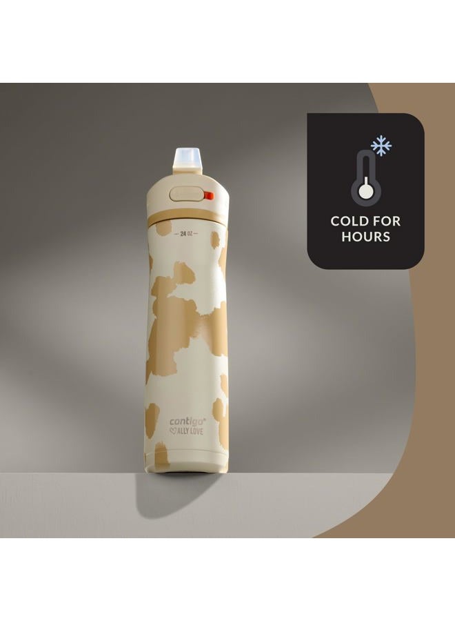 Contigo x Ally Love Jackson Chill 2.0, Stainless Steel, Spill Proof Water Bottle with AutoPop Lid, BPA Free, 24oz, Oatmilk - Image 5