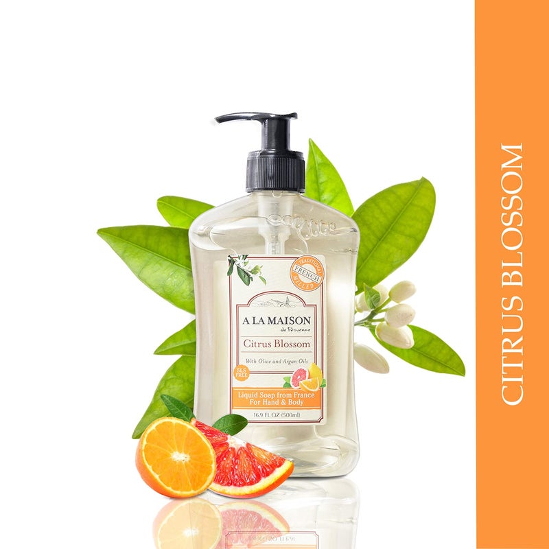 A LA MAISON French Liquid Hand Soap, Citrus Blossom - Natural Hand Wash Made with Essential Oils - Biodegradable, Plant-Based, Vegan, Cruelty-Free, Alcohol & Paraben Free (16.9 oz, 2 Pack) - Image 3