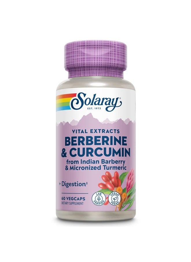 Solaray Solaray Berberine & Curcumin Root Extracts | Healthy Digestive & Cardiovascular Function Support | Lab Verified, 60-Day Guarantee - 60 Servings, 60 VegCaps  - Image 1