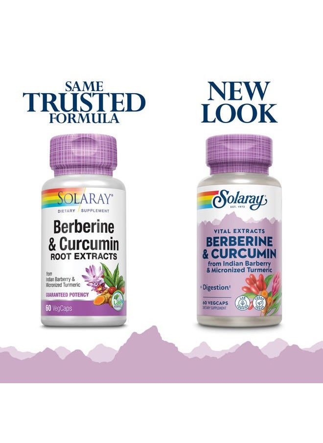 Solaray Solaray Berberine & Curcumin Root Extracts | Healthy Digestive & Cardiovascular Function Support | Lab Verified, 60-Day Guarantee - 60 Servings, 60 VegCaps  - Image 2