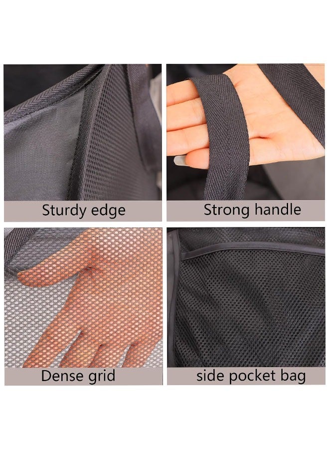 YelaJoy Popup Mesh Laundry Basket, Collapsible and Portable Clothes Washing Laundry  with Reinforced Carry Handle  for Laundry, Bathroom, Kids Room, Dorm or Travel  (2 pcs, Black and Grey) - Image 5