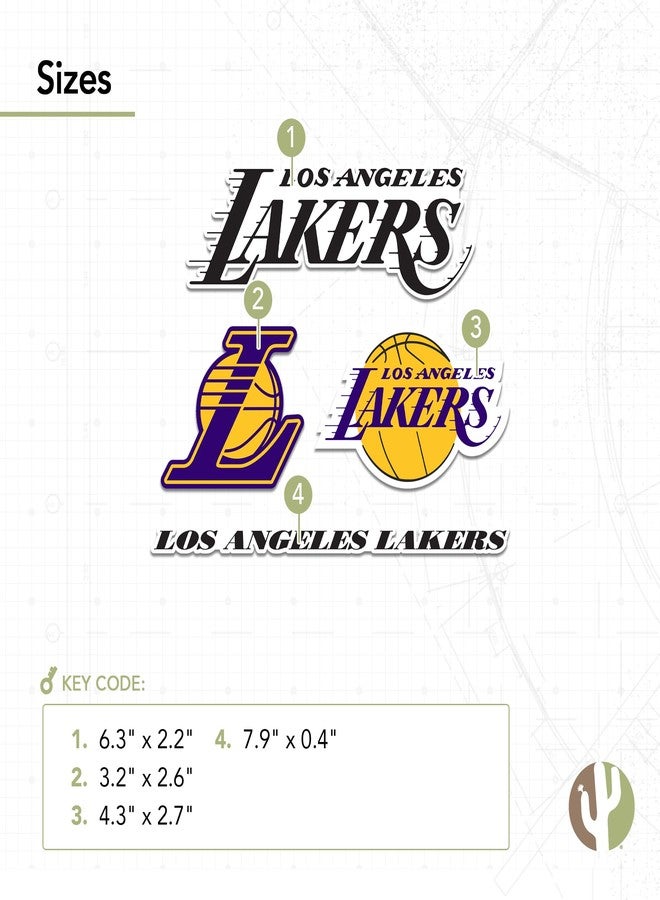Desert Cactus Los Angeles Lakers Sticker NBA Officially Licensed Vinyl Decal Laptop Water Bottle Car Scrapbook Sheet (Type 2) - Image 3
