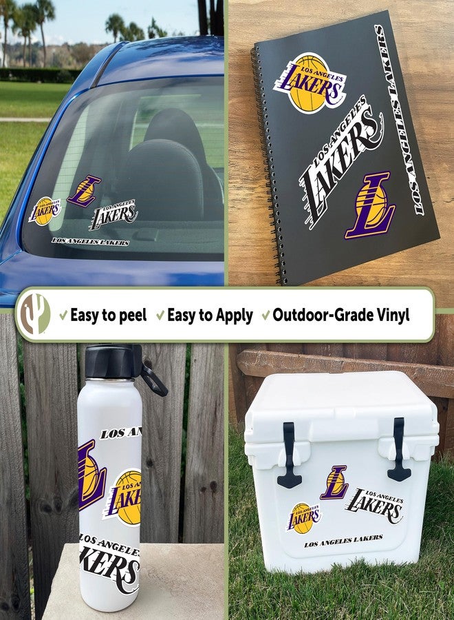 Desert Cactus Los Angeles Lakers Sticker NBA Officially Licensed Vinyl Decal Laptop Water Bottle Car Scrapbook Sheet (Type 2) - Image 2