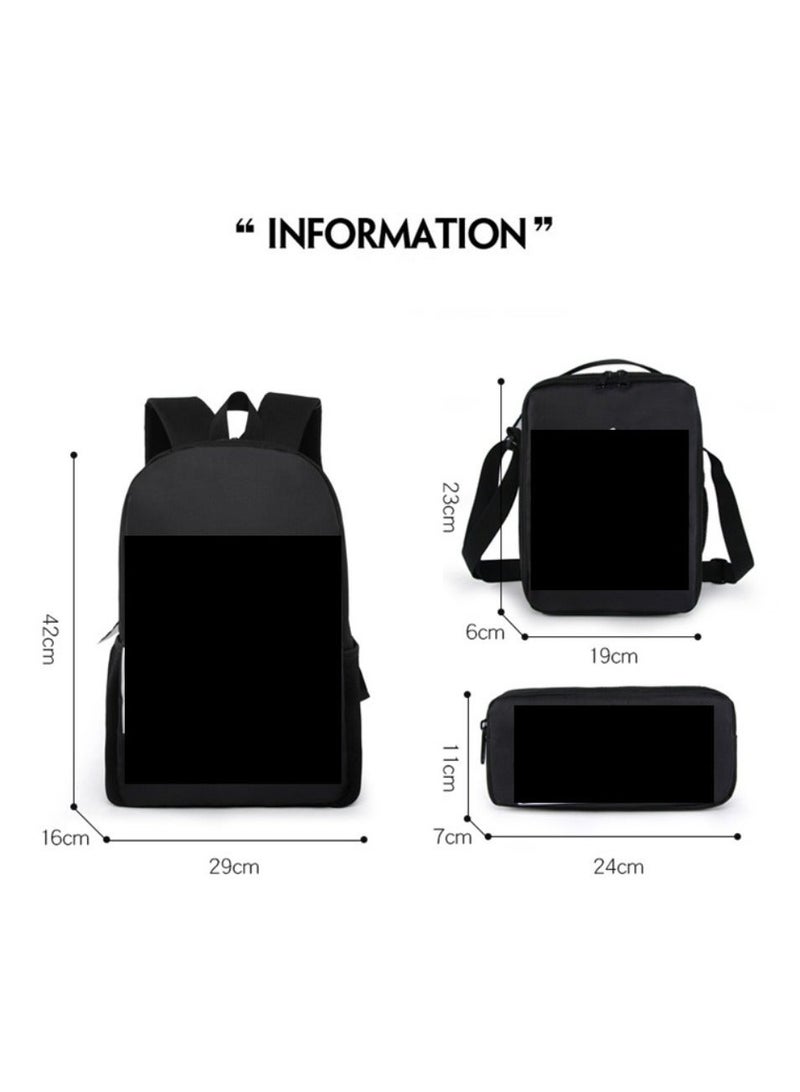 Godzilla Children's leisure load reducing large capacity printed backpack for elementary school students, 3-piece set - Image 2