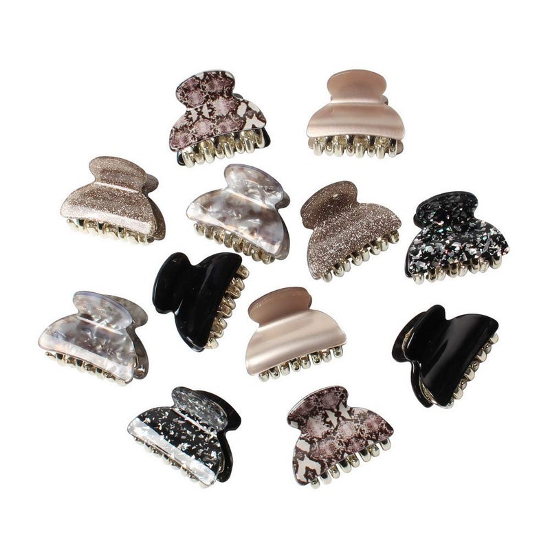 157 inch Floral Printed Medium Acrylic Hair Claw Clips for Girls and WomenPlastic NoSlip Grip Jaw Hair Clip Hair Jaw ClampPack of 12 Color E
