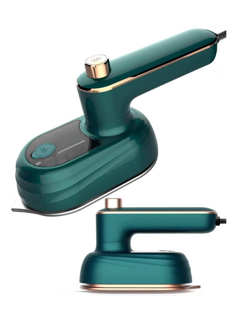Clothes Steamer Handheld, 180°Rotatable Rotation Fabrics Removes Wrinkles Steamer for Clothes, Portable Foldable Hand Held Steamers, Fast Heat-up Travel Garment Steamer for Home (Green) - Image 1