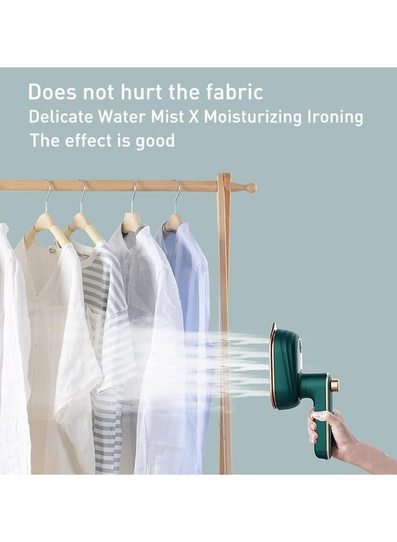 Clothes Steamer Handheld, 180°Rotatable Rotation Fabrics Removes Wrinkles Steamer for Clothes, Portable Foldable Hand Held Steamers, Fast Heat-up Travel Garment Steamer for Home (Green) - Image 5