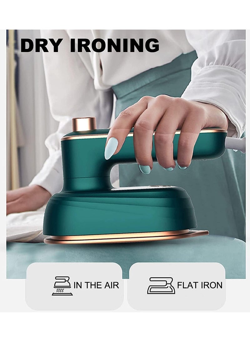 Clothes Steamer Handheld, 180°Rotatable Rotation Fabrics Removes Wrinkles Steamer for Clothes, Portable Foldable Hand Held Steamers, Fast Heat-up Travel Garment Steamer for Home (Green) - Image 4