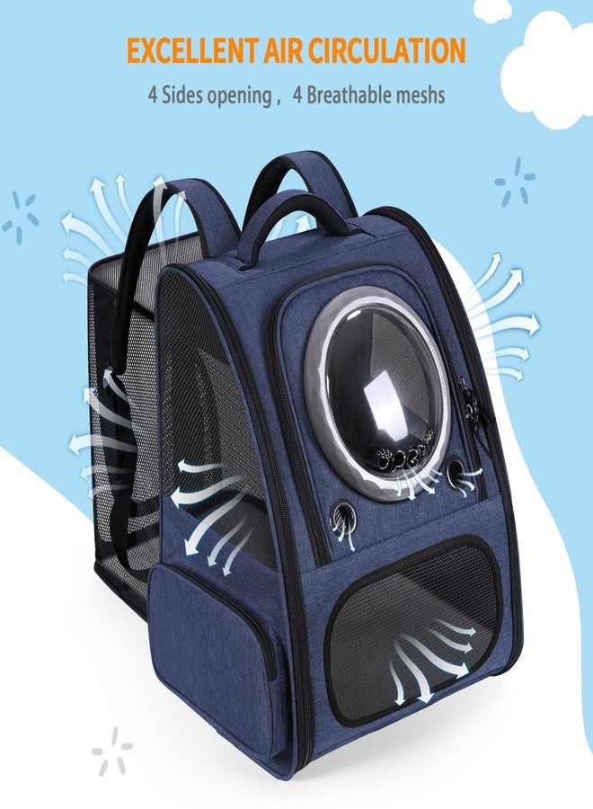 Groxkox Bubble Cat Backpack Carrier, Expandable Cat Carrier Backpack,Breathable Pet Backpack for Medium Cat,Kitten and Small Puppy, Large Space,Portable Bags Foldable Dog Backpack for Traveling,Hiking (Blue) - Image 5