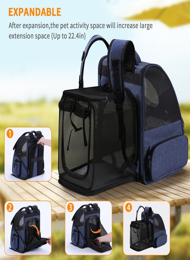 Groxkox Bubble Cat Backpack Carrier, Expandable Cat Carrier Backpack,Breathable Pet Backpack for Medium Cat,Kitten and Small Puppy, Large Space,Portable Bags Foldable Dog Backpack for Traveling,Hiking (Blue) - Image 3