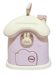 Generic Reusable Children's Money Box Children's Money Safe Box with Key Lock, Large Plastic Money Box for Home - Pink  - Image 1