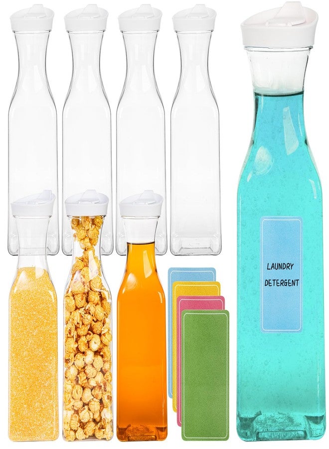 Goaste 8 Pack Laundry Detergent Dispenser, 54oz Laundry Soap Dispenser Bottle with Waterproof Label, Liquid Laundry Detergent Container, Plastic Fabric Softener Organizer for Bleach Powder Beads - Image 1