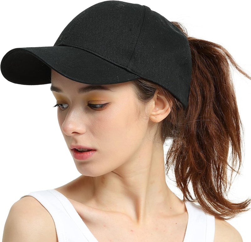 ProMindFun Womens Pony Hat High Ponytail Baseball Cap Girls Messy Bun Caps Camouflage Trucker Bad Hair Day Adjustable Dad Hat - Image 1