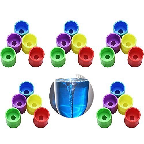 Mihey 25 Pieces Tornadoes in A Bottle Plastic Tornado Bottle Connector Cyclone Tube Vortex Connector for Scientific Experiment 5 Colors - Image 1