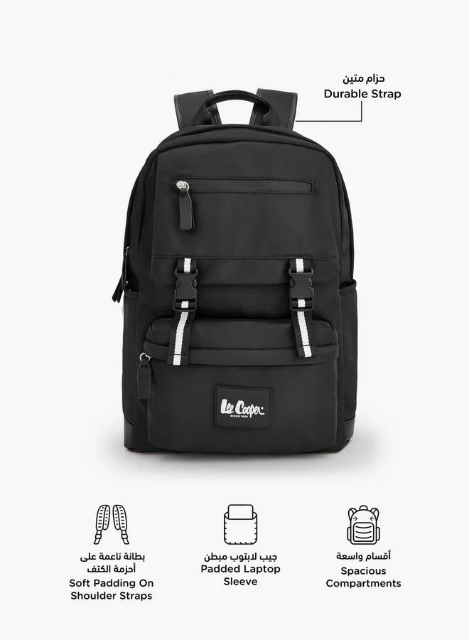 لي كوبر Solid Backpack With Buckle Closure