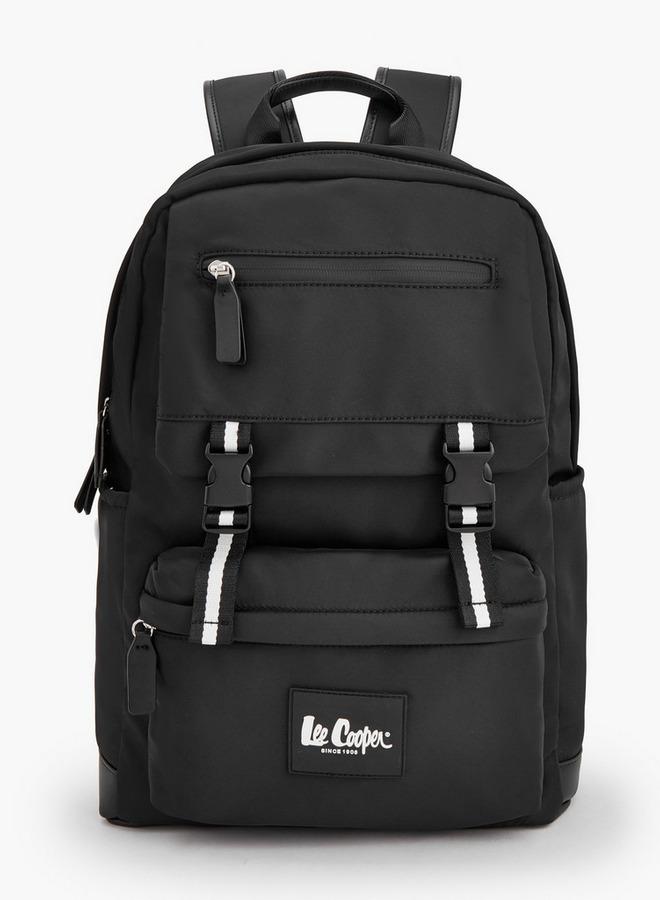 Lee Cooper Solid Backpack With Buckle Closure - Image 1