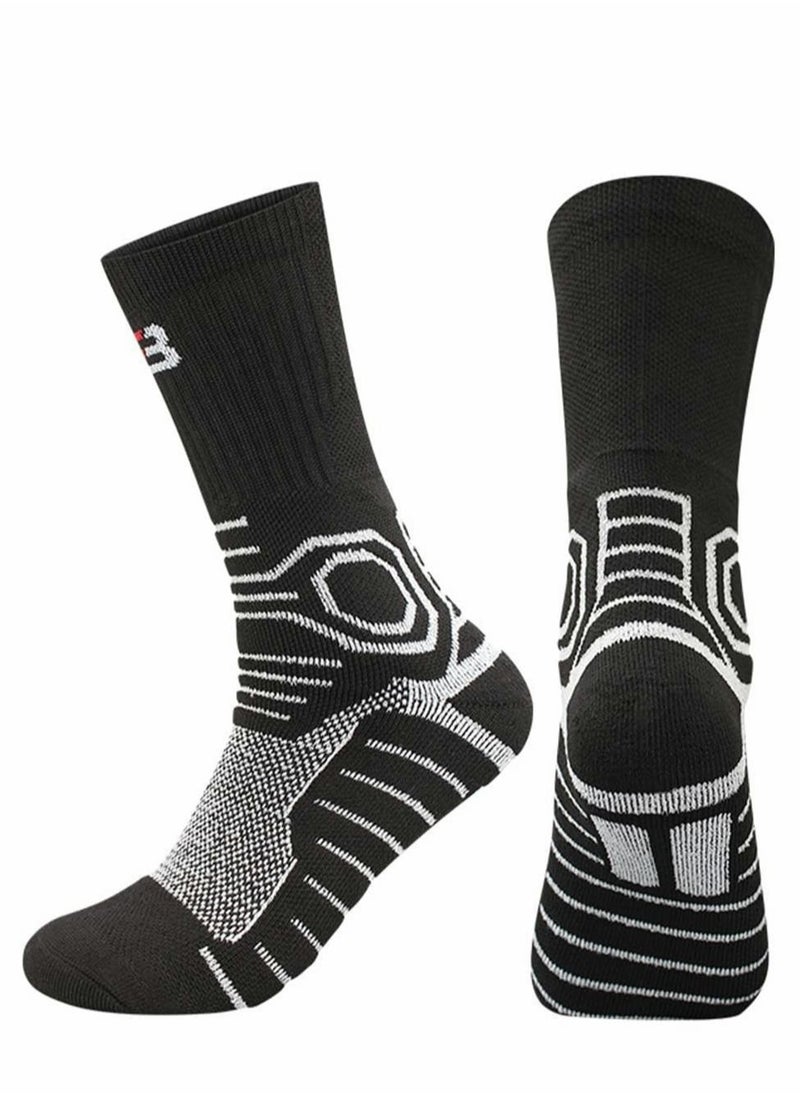 Excefore - Mens Athletic Socks, Elite Basketball Socks-Performance Thick Cushioned Sport Training Running Compression Crew Sock, 5 Pairs - Image 1