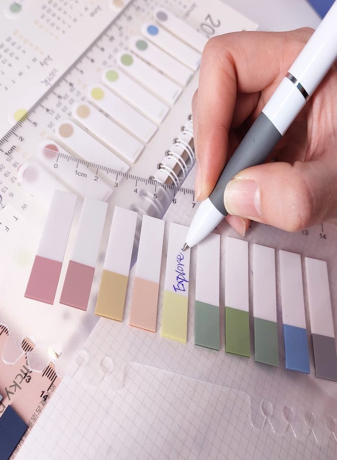 Potanro Sticky Tabs 6 Sheets Book Tabs Writable Sticky Notes Tabs with Ruler for Office Supplies Page Marking Classify File and Planner Stickers and Accessories (1200 Pcs) - Image 2