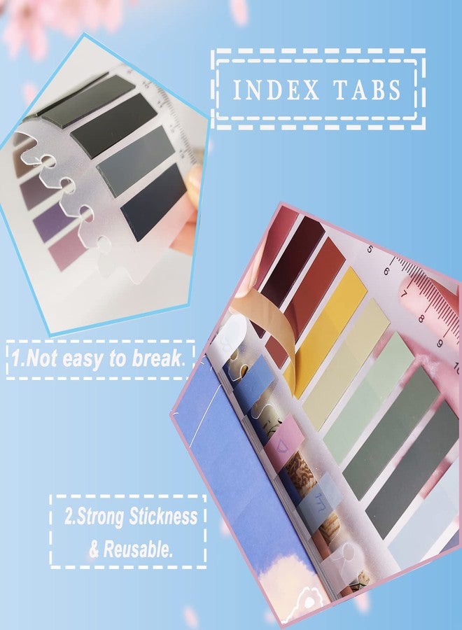 Potanro Sticky Tabs 6 Sheets Book Tabs Writable Sticky Notes Tabs with Ruler for Office Supplies Page Marking Classify File and Planner Stickers and Accessories (1200 Pcs) - Image 4