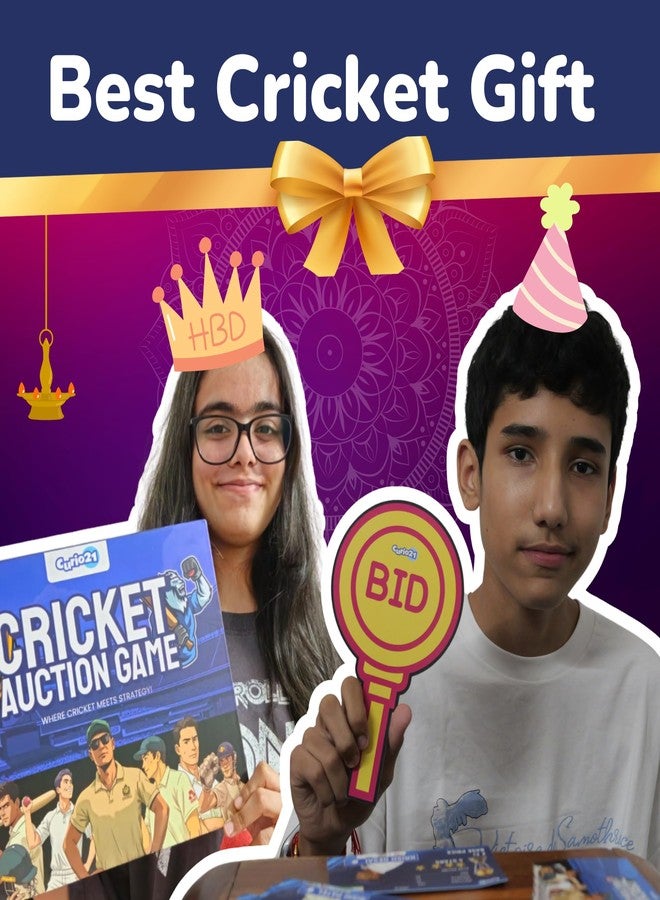 Curio21 Cricket Auction Game – Strategic Card & Bidding Board Game for Kids & Adults | Fun Party Game for Family & Friends | Sports Themed | 2–5 Players (Ages 14+) - Image 2