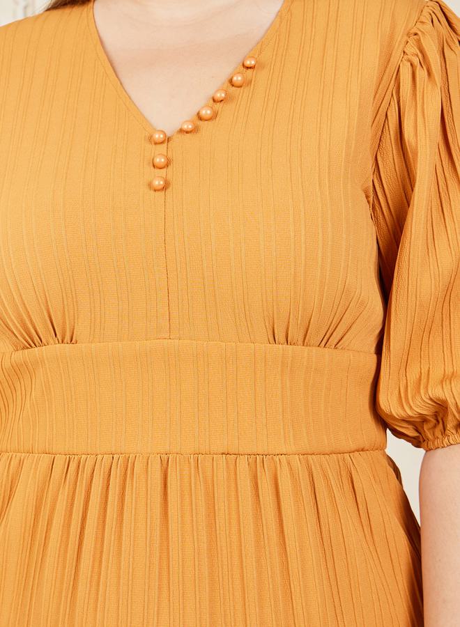 Styli Button Detail Tiered Maxi Dress  - Image 3