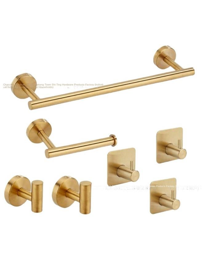 Bathroom Suit Stainless Steel Suit Bathroom Hardware Pendant Full Set Of Hooks Towel Bar Round Tube Suit In Stock - Image 1