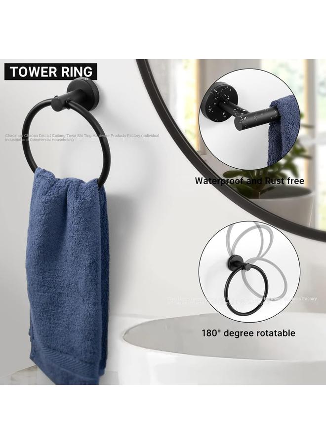 Bathroom Suit Stainless Steel Suit Bathroom Hardware Pendant Full Set Of Hooks Towel Bar Round Tube Suit In Stock - Image 4