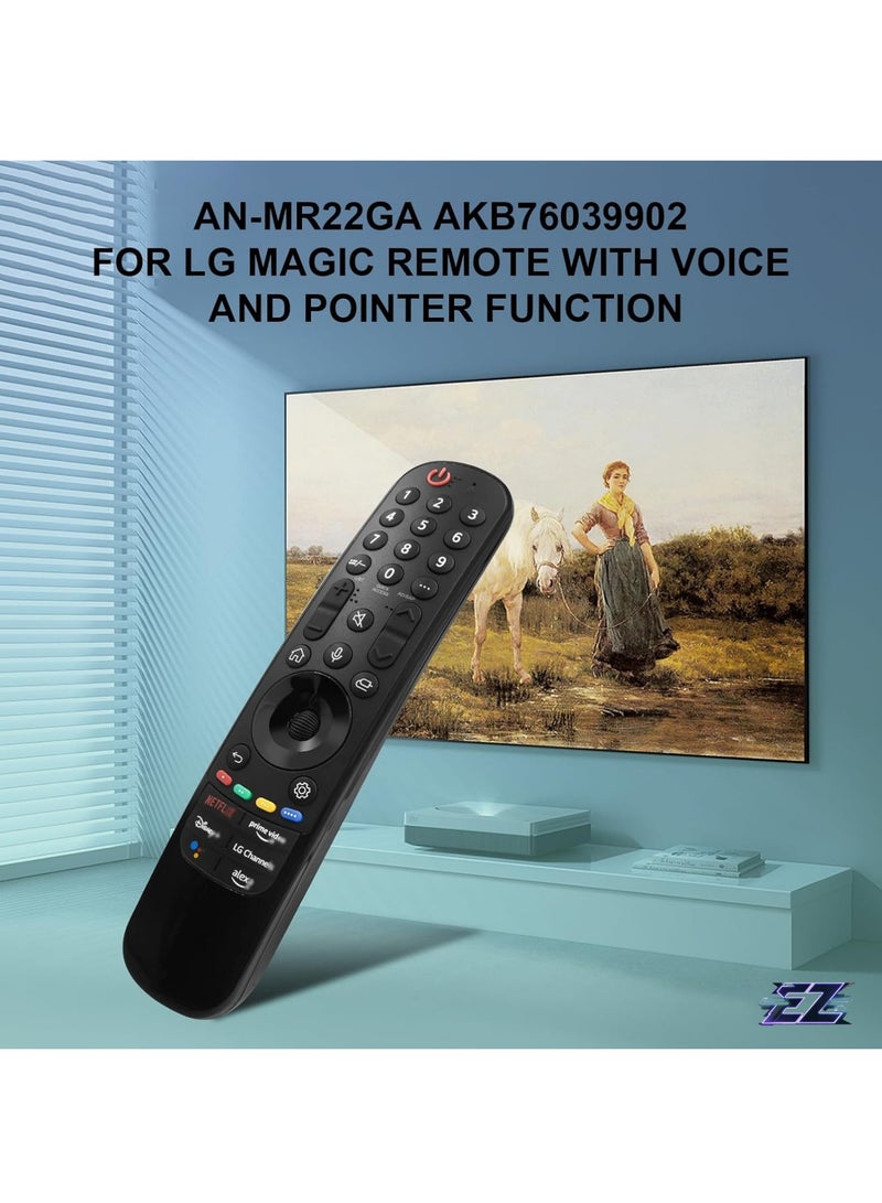 ELTRAZONE جهاز تحكم عن بعد سحري بديل لتلفاز LG الذكي AKB76039902 متوافق مع جهاز التحكم السحري لتلفاز OLED QNED NANO UQ Series AN-MR22GA/GN مع بطارية - Image 2