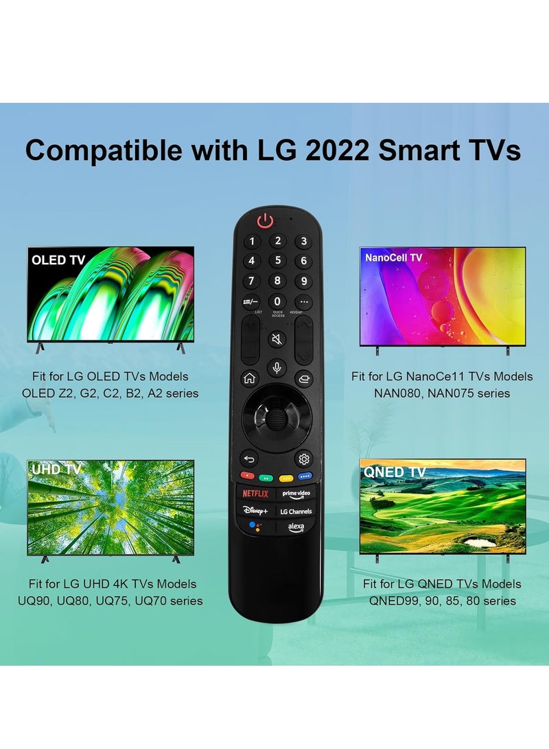 ELTRAZONE جهاز تحكم عن بعد سحري بديل لتلفاز LG الذكي AKB76039902 متوافق مع جهاز التحكم السحري لتلفاز OLED QNED NANO UQ Series AN-MR22GA/GN مع بطارية - Image 3