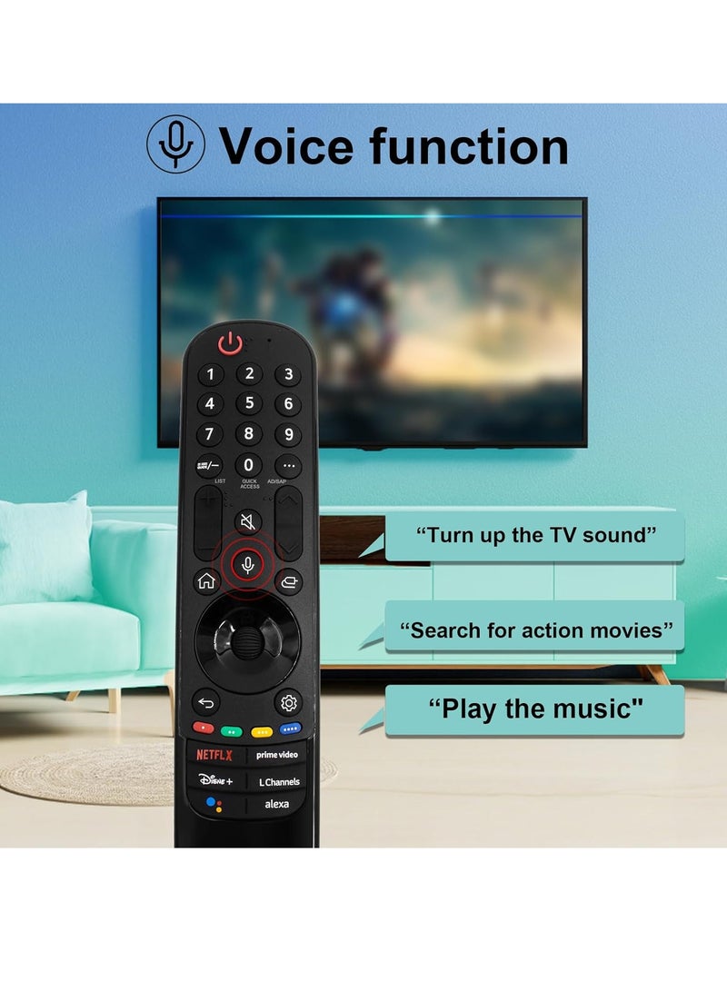 ELTRAZONE جهاز تحكم عن بعد سحري بديل لتلفاز LG الذكي AKB76039902 متوافق مع جهاز التحكم السحري لتلفاز OLED QNED NANO UQ Series AN-MR22GA/GN مع بطارية - Image 4