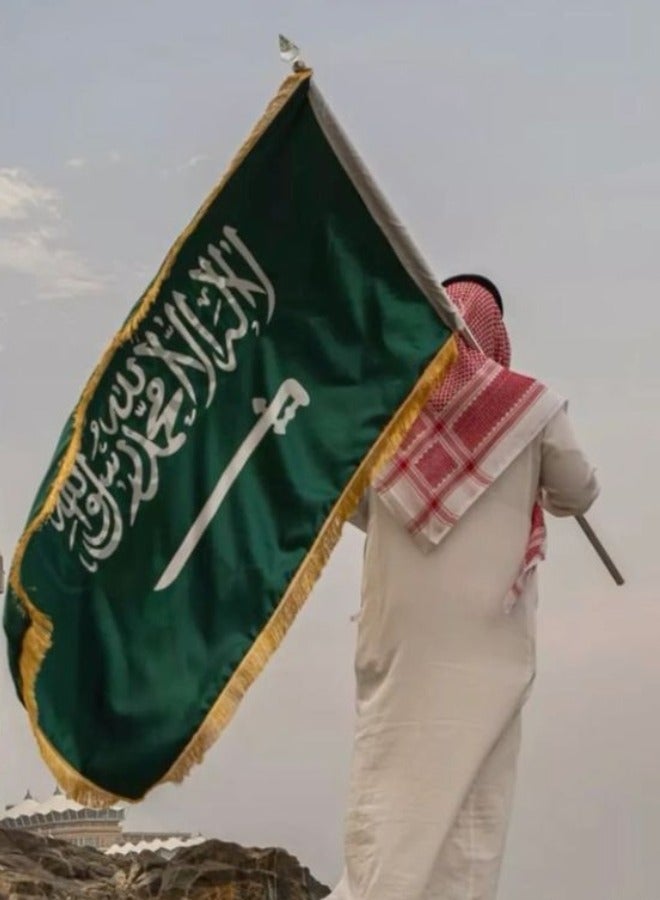 Generic Original Saudi Flag with Reflection Effect - 150x300 cm, High-Quality for Patriotic Display | Perfect for National Day Celebrations & Home Decor - Image 1