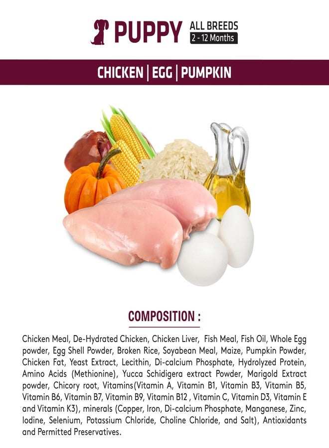 VIBRANT DOG ® - Puppy 4KG (Chicken | Egg | Pumpkin) |Dog Dry Food |PET Food - Image 3