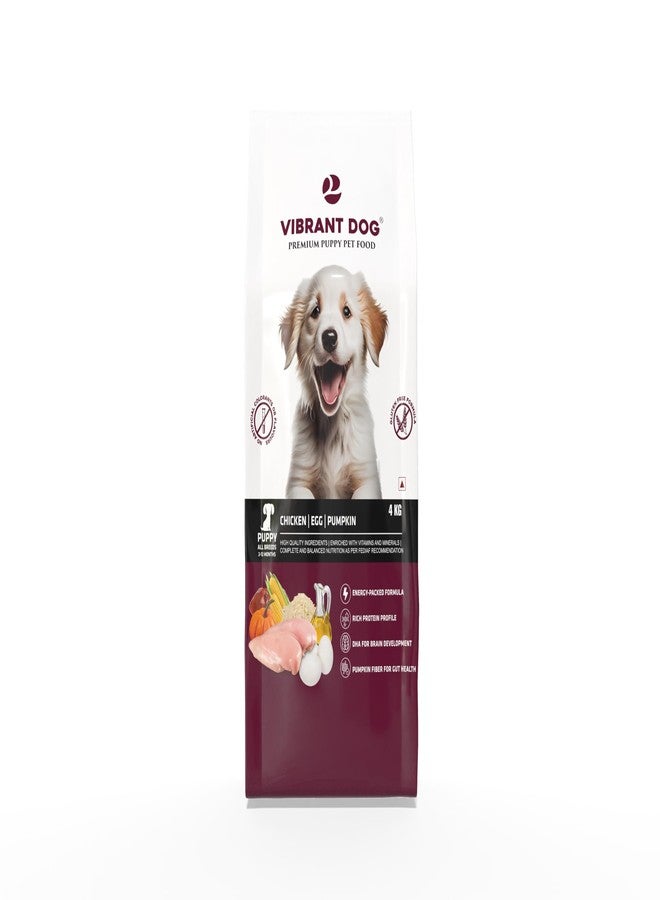 VIBRANT DOG ® - Puppy 4KG (Chicken | Egg | Pumpkin) |Dog Dry Food |PET Food - Image 1