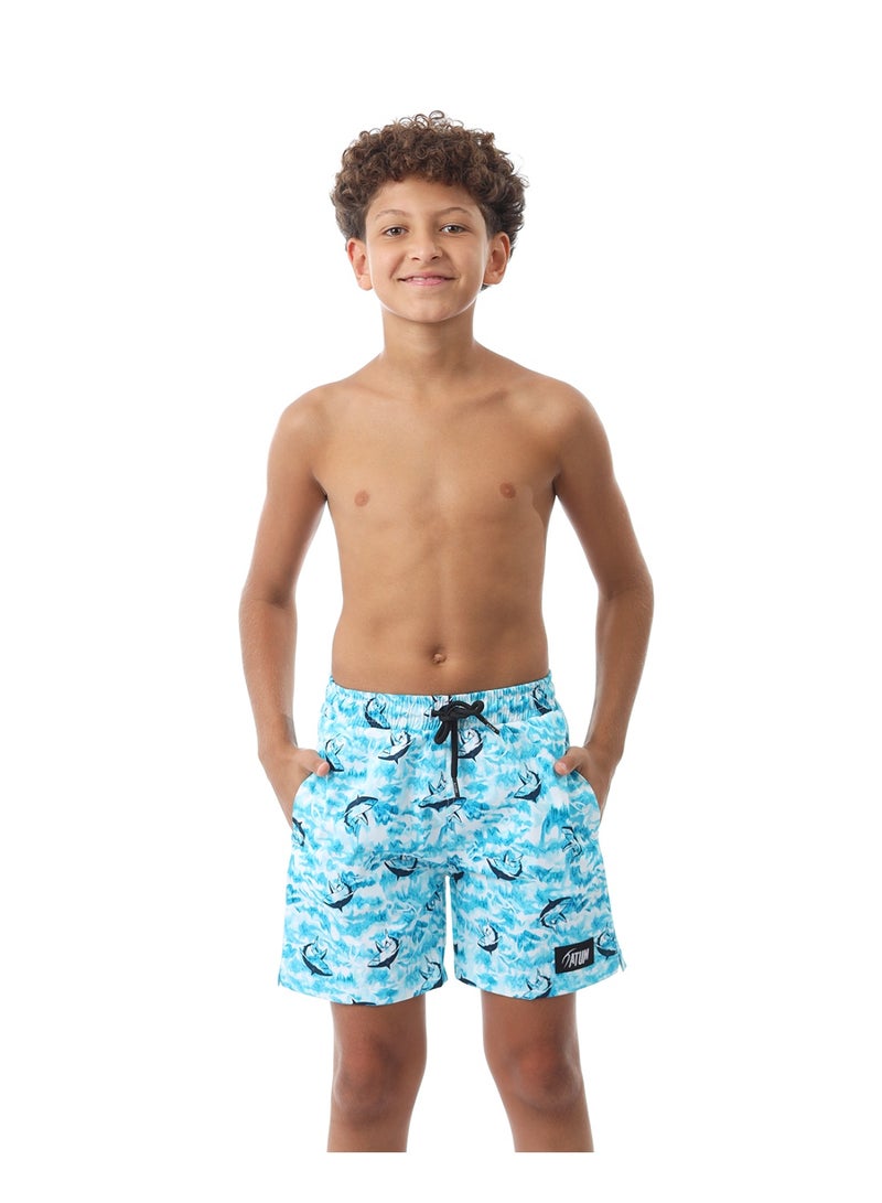 ATUM Shark Attack Boy's Aqua Swim Short - Image 1