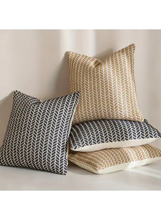 Fishbone Pattern Jacquard Cover Camel 19x11 Inch Bohemian Decor Sofa Bedroom - Image 1