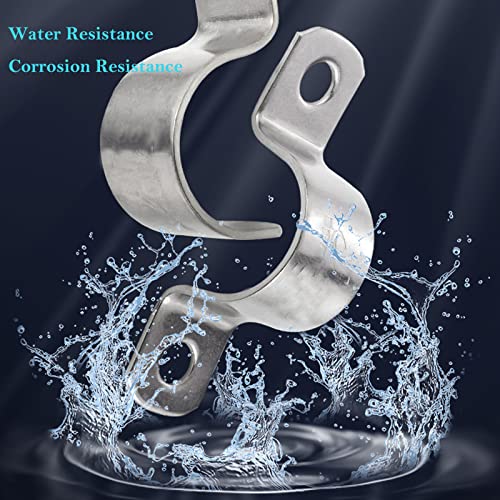 AKIHISA 3.5 Inch Heavy Duty 2 Hole Strap,5 PCS U-Tube Strap Clamp,Stainless Steel-304 Rigid U Bracket Pipe Strap Clamp,Wire Pipe Cable Clips Fastener(ID 89mm) - Image 4