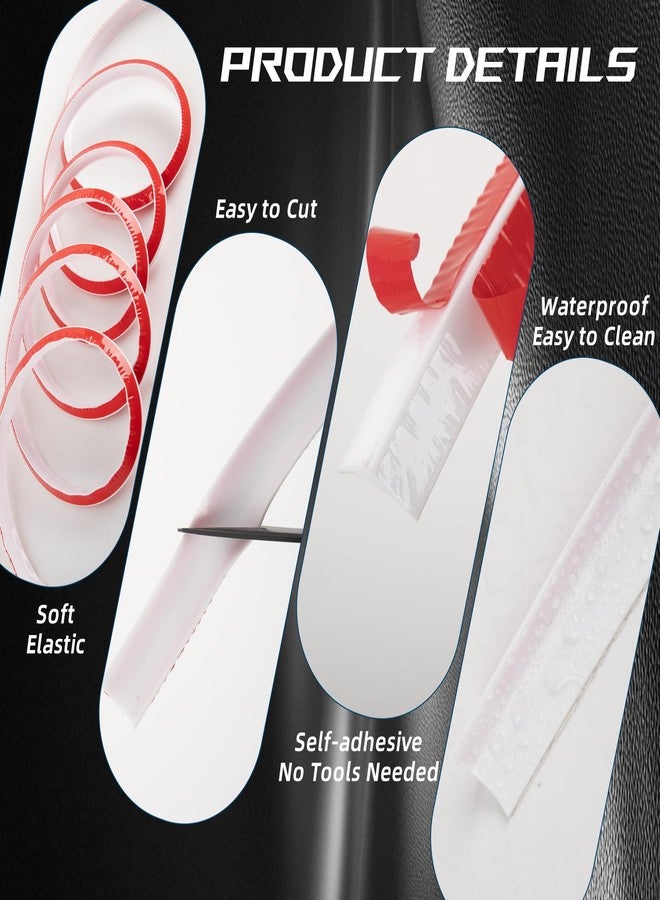 ESUFEIR Flexible Quarter Round Molding Trim - Peel and Stick Silicone Caulk Strip,Shoe Molding for Floor Edge,Wall Corner,Staircase,Cabinet,Baseboard and Window Sill in Bathroom/Kitchen/Living Room,118 Inch - Image 4