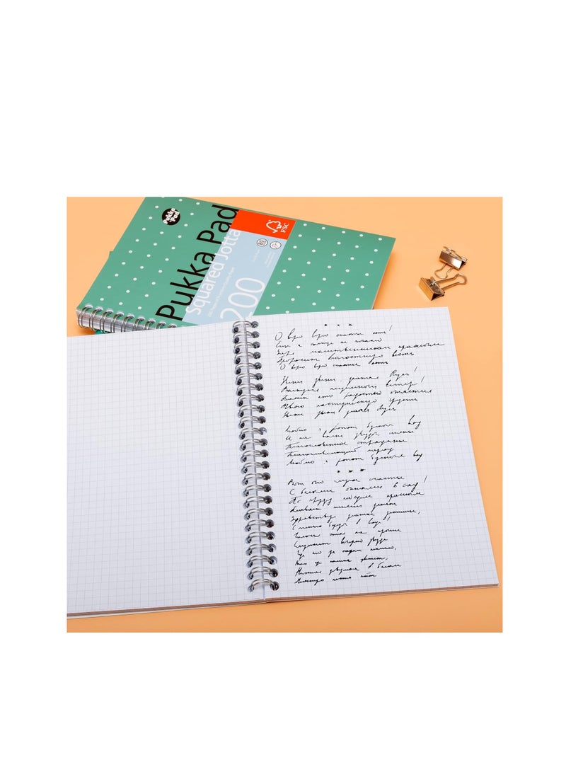 Pukka Pad 1 Pukka Pad, A5 Squared Jotta Book 1-Pack – 21 x 14.9cm - Wirebound Notebook with 5mm Squares on 80GSM White Paper with Perforated Edges for Easy Removal - 200 Pages - Image 2