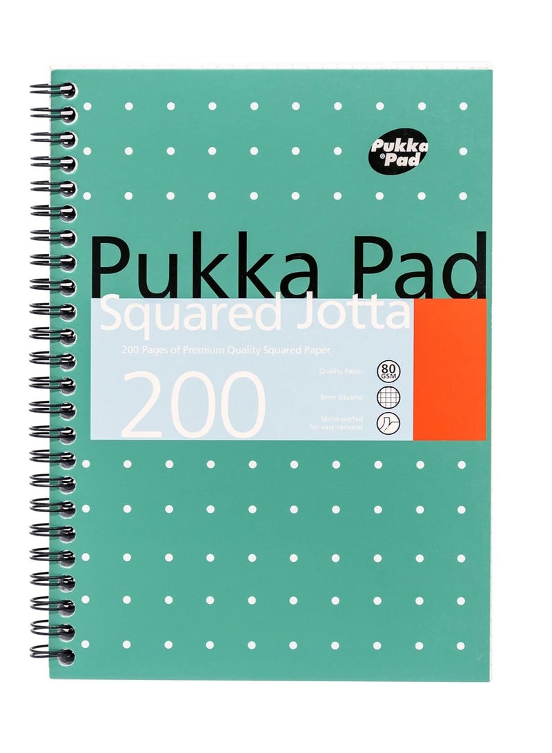 Pukka Pad 1 Pukka Pad, A5 Squared Jotta Book 1-Pack – 21 x 14.9cm - Wirebound Notebook with 5mm Squares on 80GSM White Paper with Perforated Edges for Easy Removal - 200 Pages - Image 3