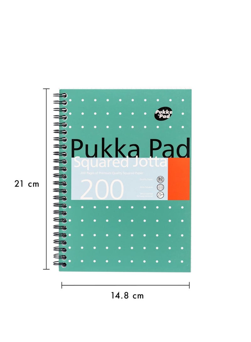 Pukka Pad 1 Pukka Pad, A5 Squared Jotta Book 1-Pack – 21 x 14.9cm - Wirebound Notebook with 5mm Squares on 80GSM White Paper with Perforated Edges for Easy Removal - 200 Pages - Image 4