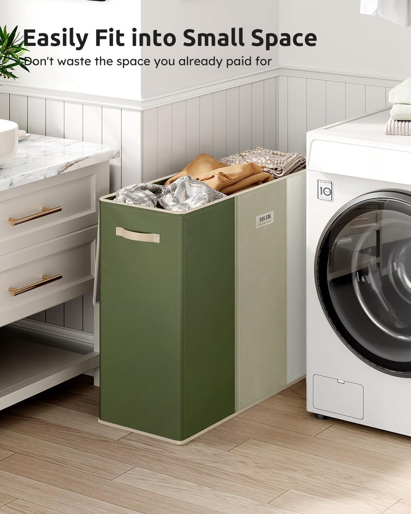 SOLEDI 180L 3-Section Laundry Hamper with Lid, Extra Large Dirty Clothes Basket with Sturdy Handles for Laundry Room & Bedroom - Durable Organizer for Sorting Laundry - Image 5
