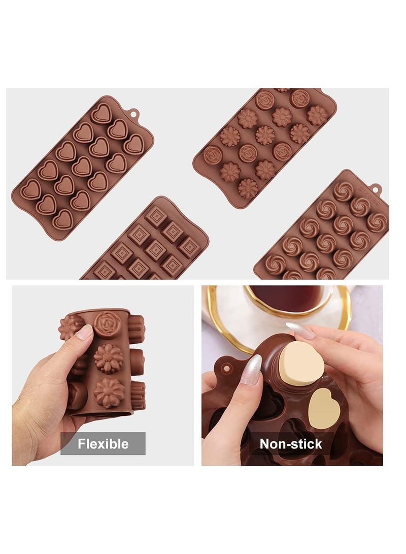 general 4 Packs Silicone Molds for Chocolate, Food Grade no-stick Baking, candy and butter Mold with different shape - Image 3