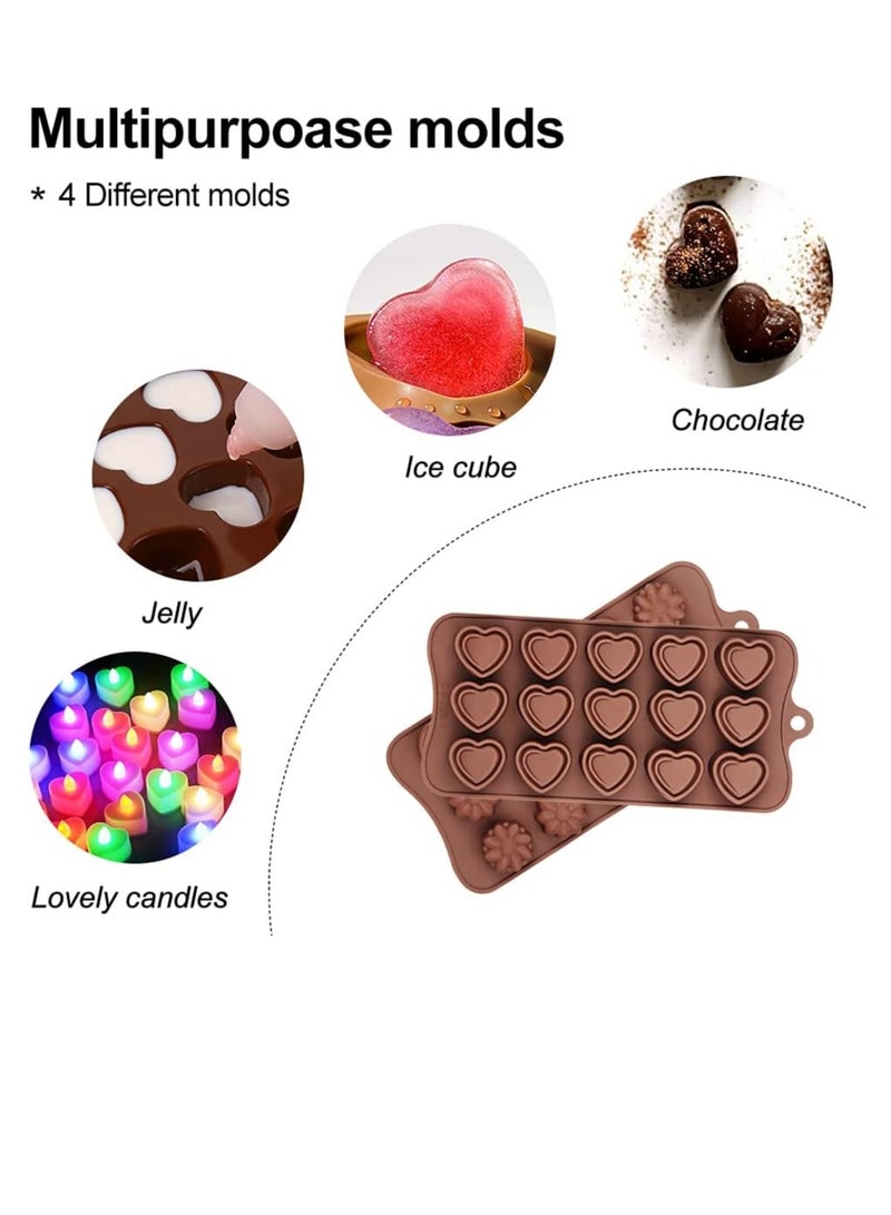 general 4 Packs Silicone Molds for Chocolate, Food Grade no-stick Baking, candy and butter Mold with different shape - Image 4