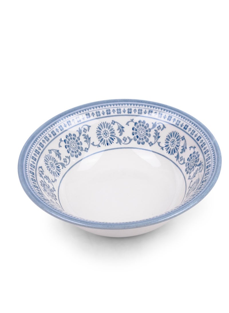 Claytan Plethora 6 inch Floral Pattern Porcelain Cereal & Breakfast Bowl (White, Set Of 1) - Image 2