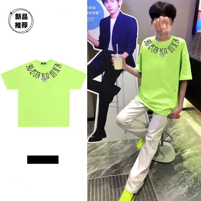 190G High Street Eye Printing Niche Short Sleeve T-Shirt Men'S And Women'S Cotton Loose Tide Brand Clothes For Lovers - Image 1