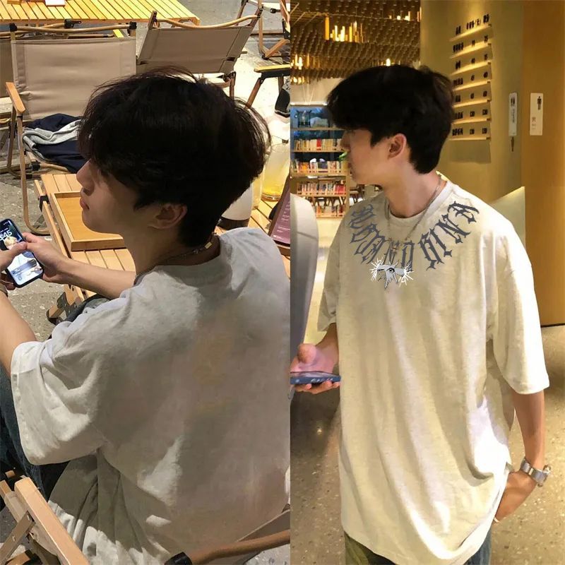 190G High Street Eye Printing Niche Short Sleeve T-Shirt Men'S And Women'S Cotton Loose Tide Brand Clothes For Lovers - Image 4