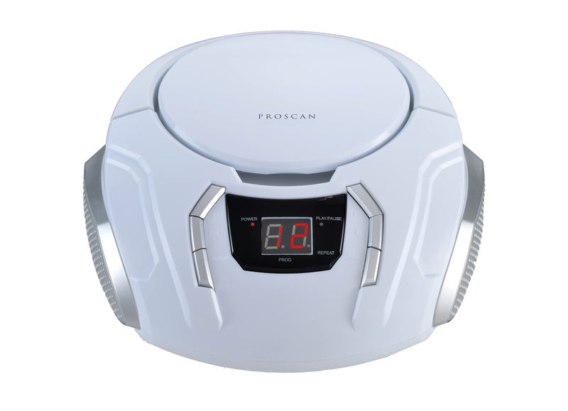 CURTIS Proscan Elite Portable CD Boombox with AM/FM Radio - White - Image 3