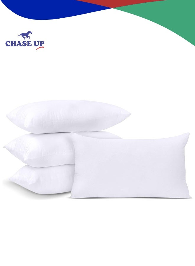 Chase Up Cushion Inner Pads (Pack of 4), Stuffer Inserts, Hollowfibre Rectangular Pillows (White) 30x50 cm (Pack of 4)EU0398 - Image 1