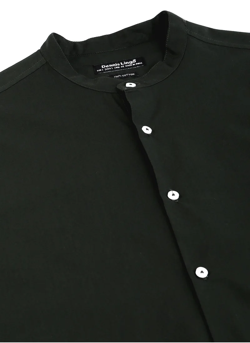 دينيس لينغو Slim Fit Bold Green Casual Spread Shirt - 100% Cotton